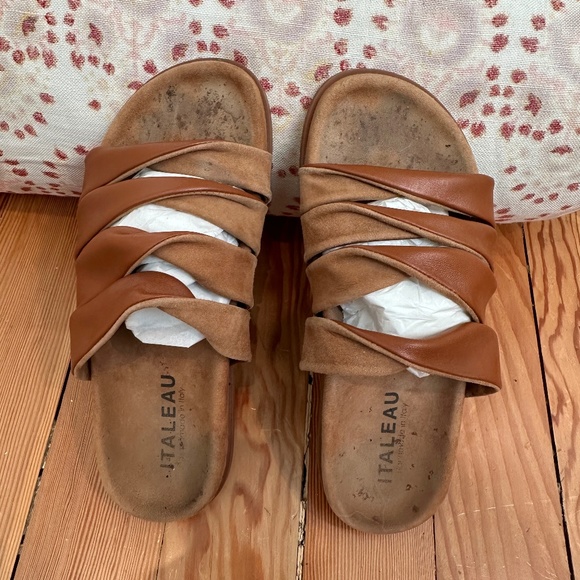 ITALEAU twist sandals! Size: 6.5/37 1/2. All leather handmade in Italy! So cute! - Picture 1 of 6